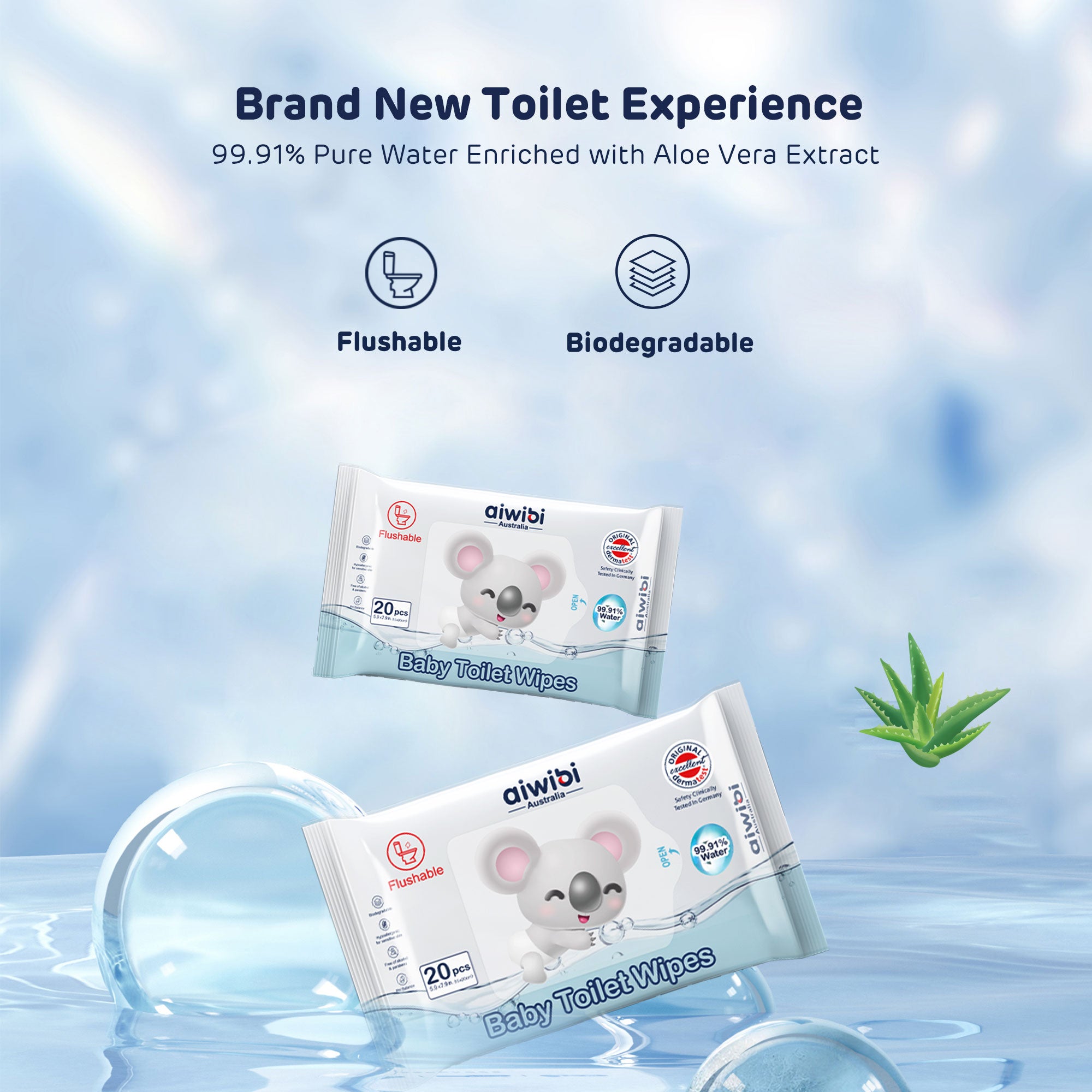 100% Biodegradable Toilet Wipes