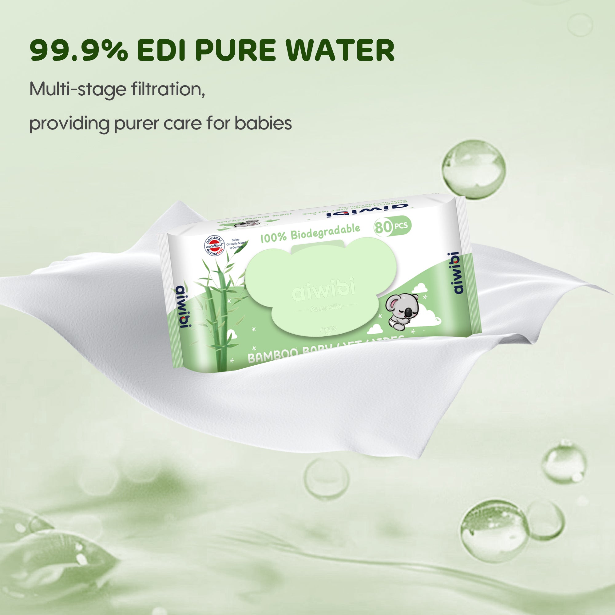 Eco-friendly 100% Bamboo Wet Wipes