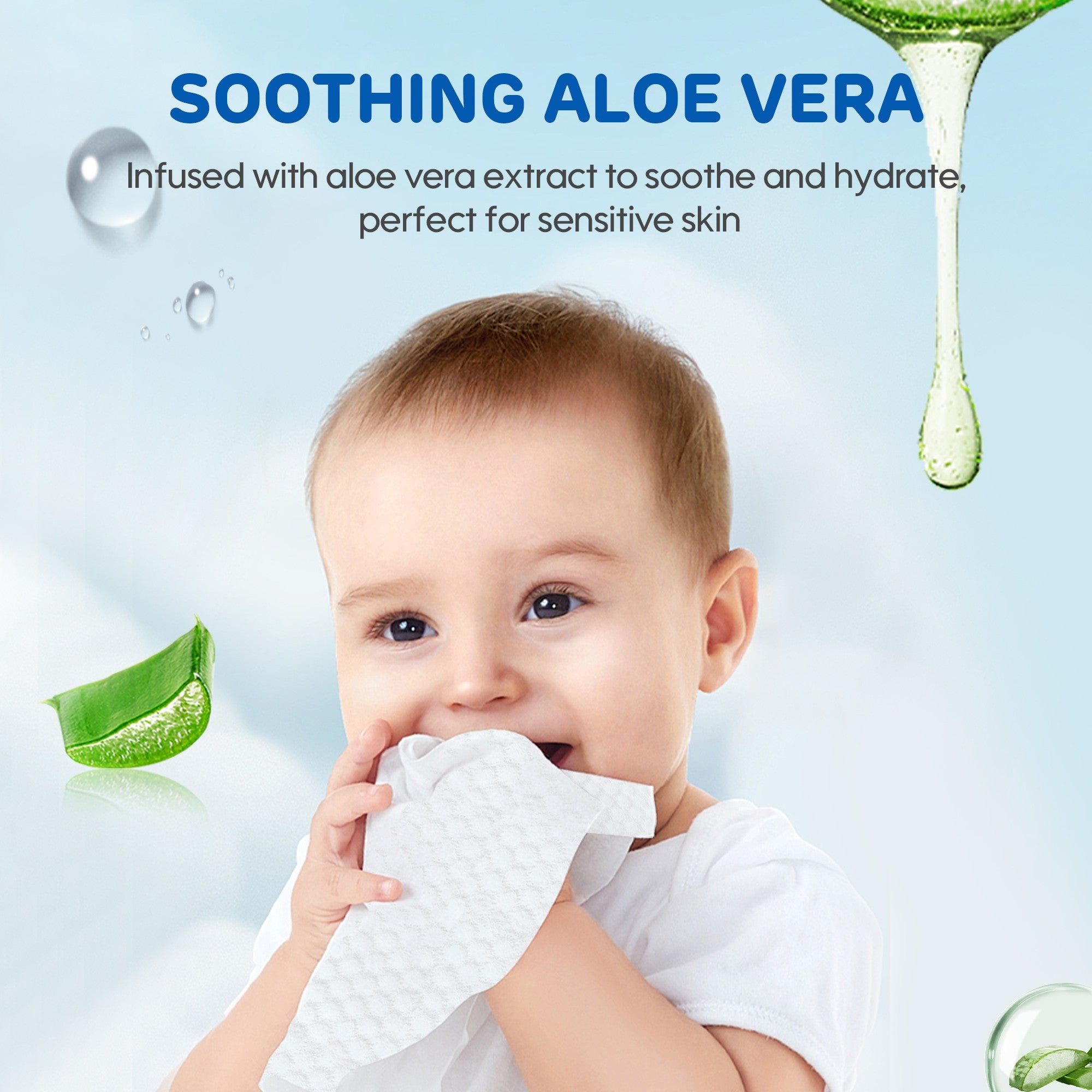 Gentle Soft Sensitive Care Wipes 80Pcs