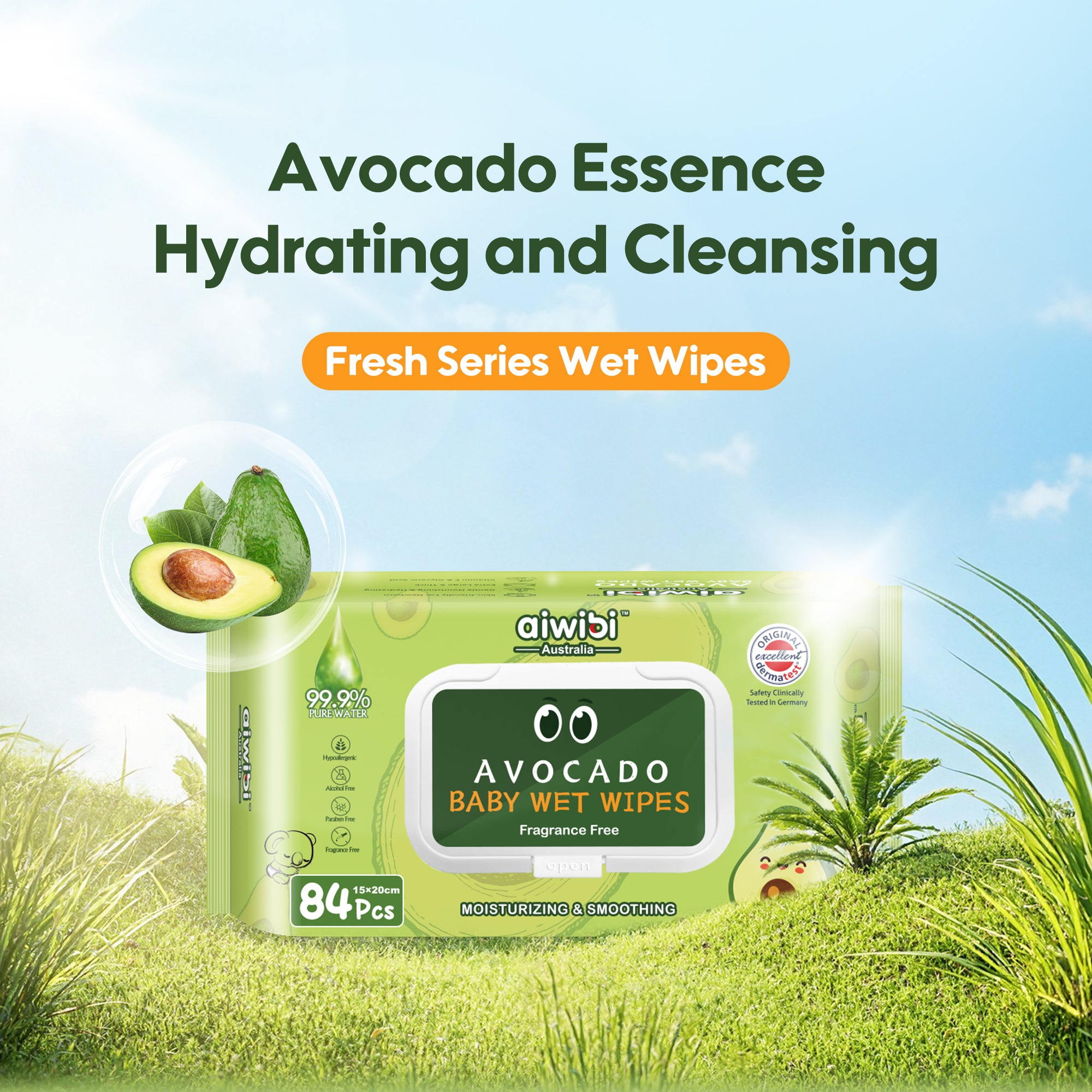 Fresh Organic Avocado Baby Wipes