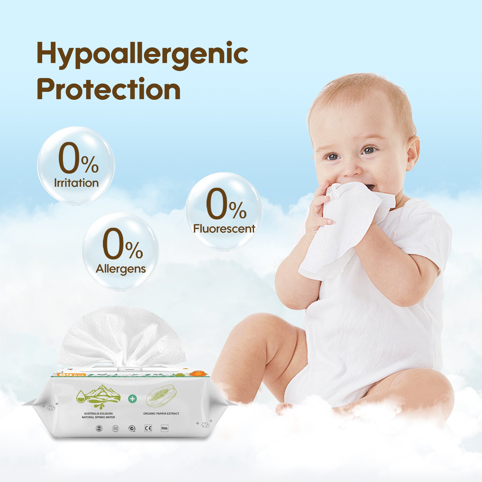 Fresh Organic Papaya Baby Wipes
