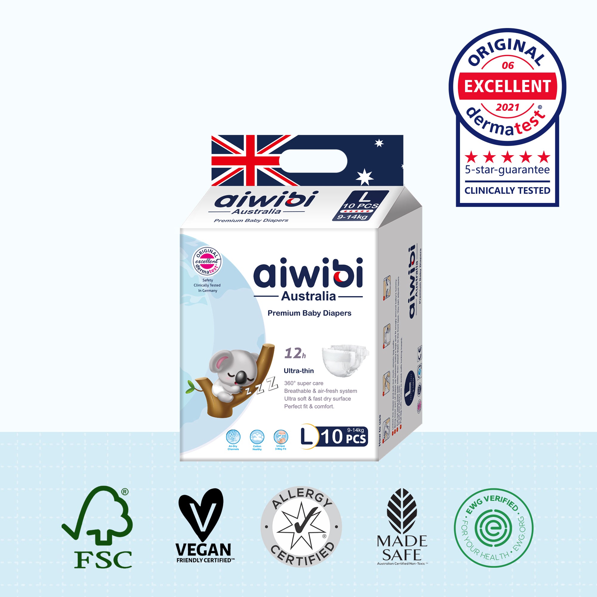 Comfy Soft Baby Diapers Small Pack Size L 10Pcs