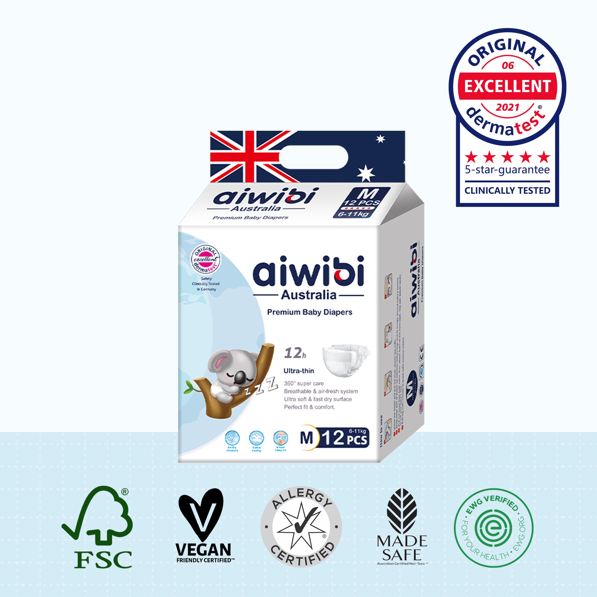 Comfy Soft Baby Diapers Small Pack Size M 12Pcs