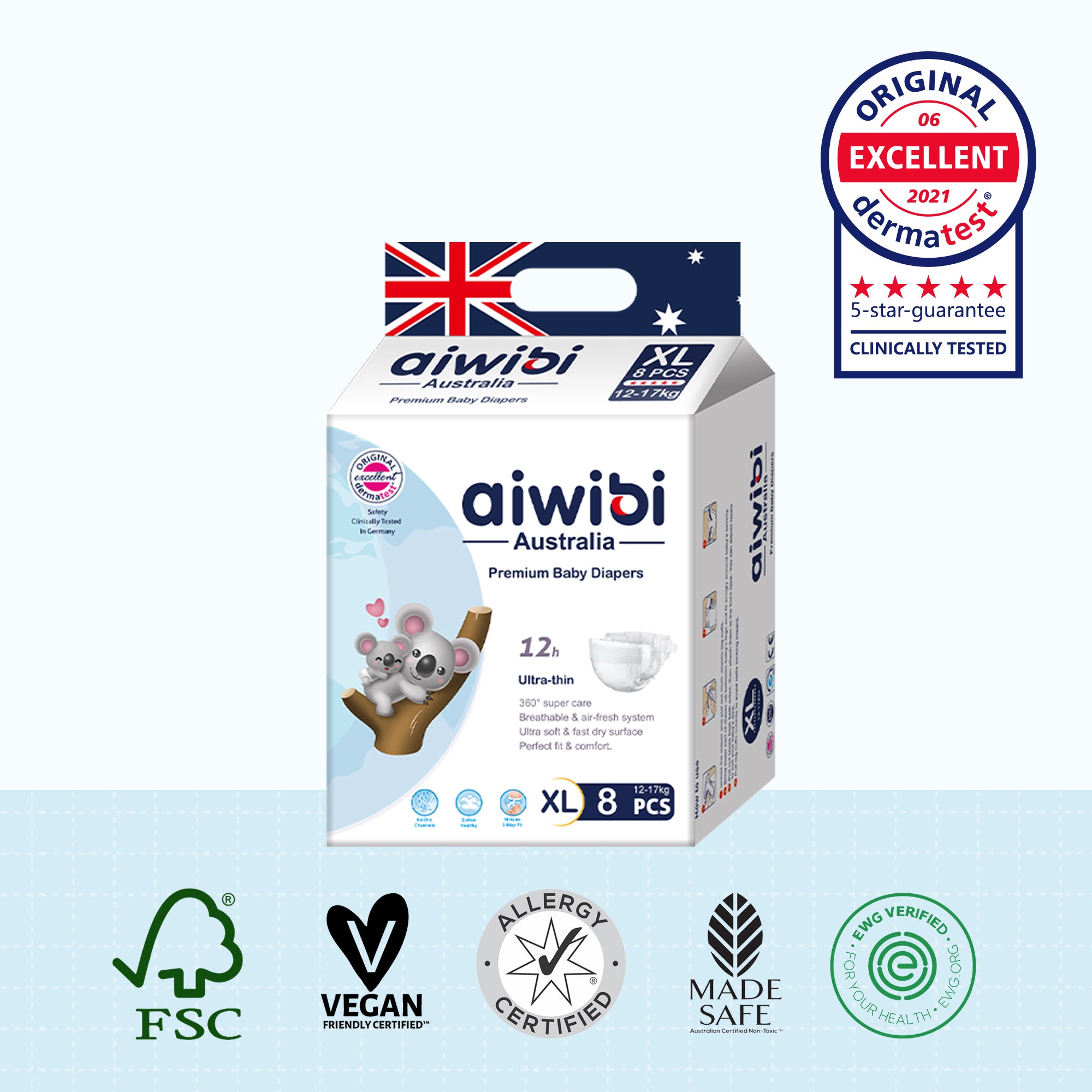 Comfy Soft Baby Diapers Small Pack Size XL 8Pcs