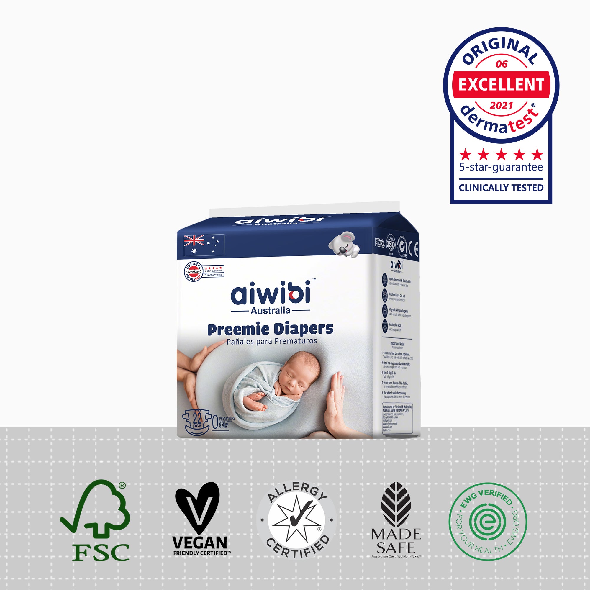 Preemie Diapers 22Pcs