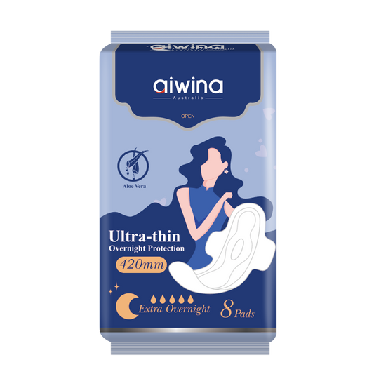 OVERNIGHT SANITARY NAPKIN ULTRA THIN AIWINA - 420MM