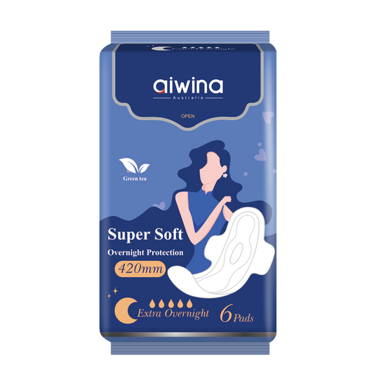 OVERNIGHT SANITARY NAPKIN ULTRA SOFT AIWINA - 420MM