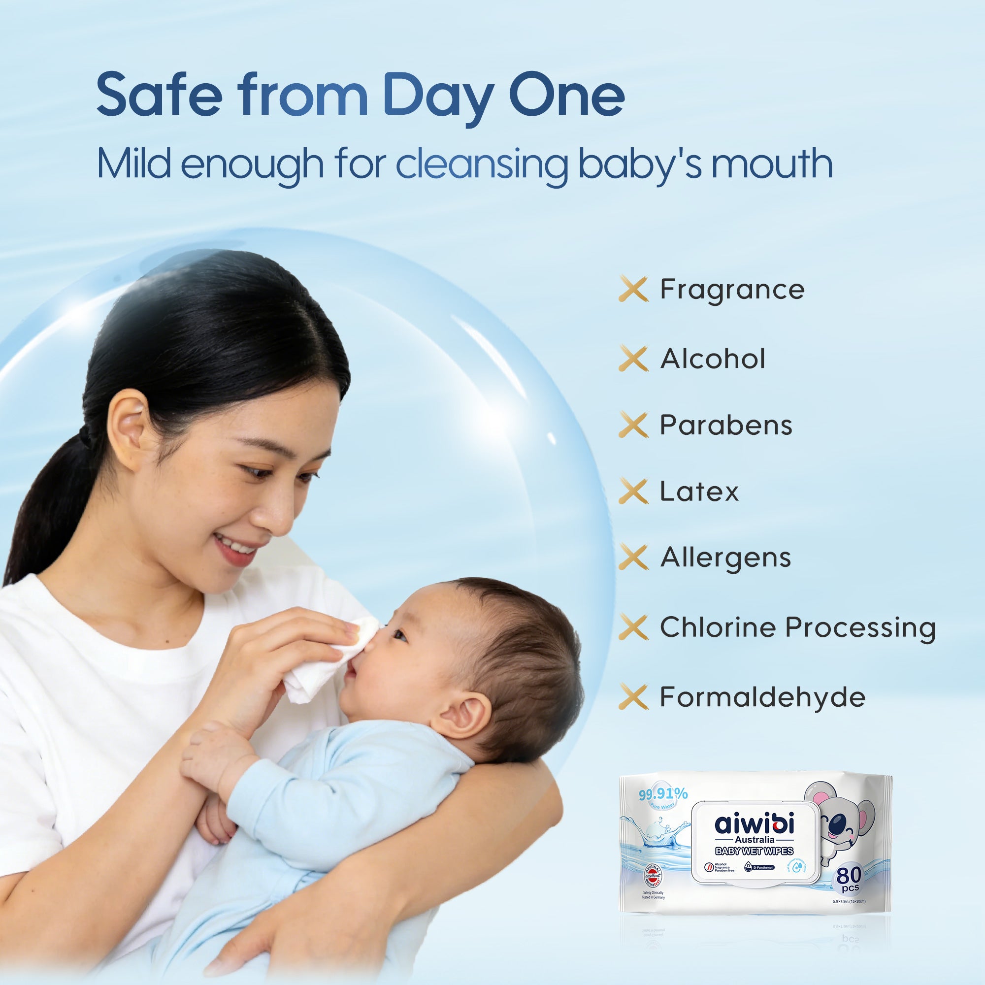 99.91% Pure Water D-Panthenol Wipes