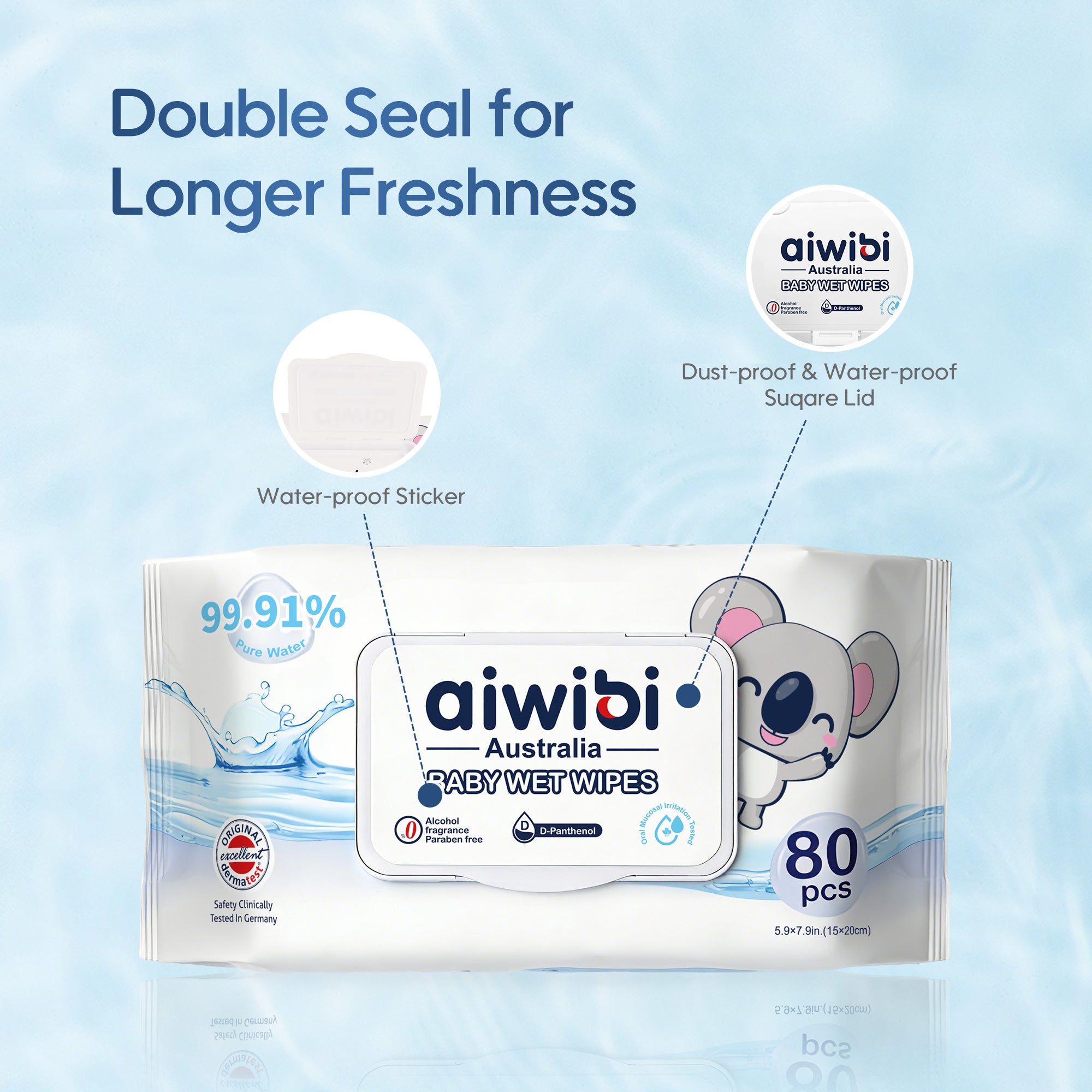 99.91% Pure Water D-Panthenol Wipes