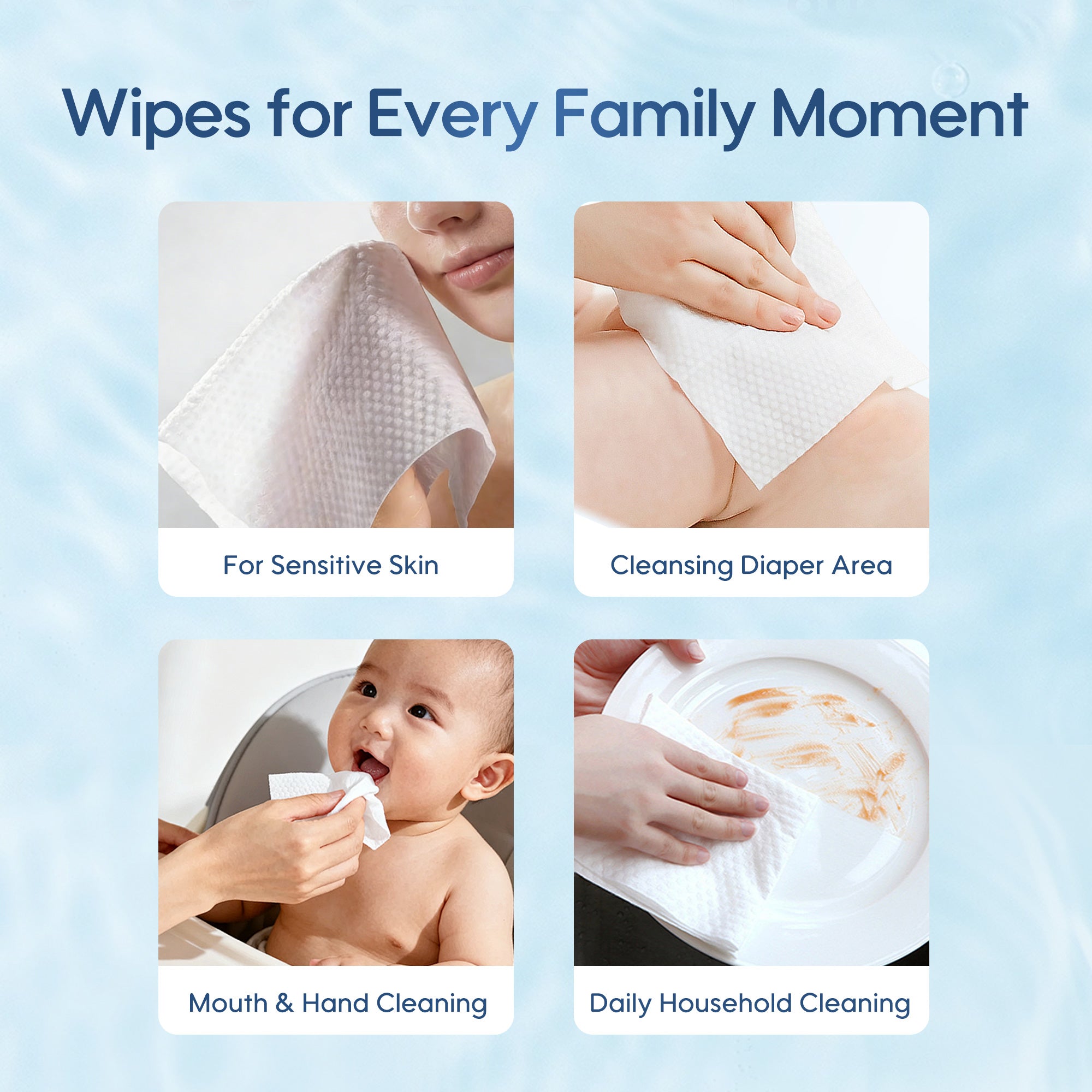 99.91% Pure Water D-Panthenol Wipes
