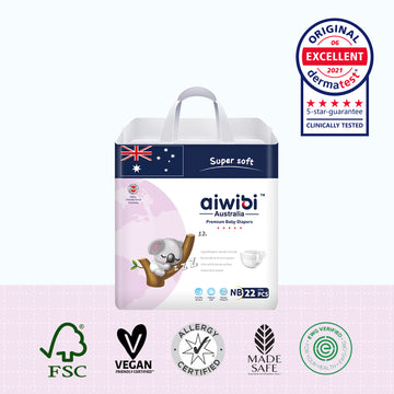 Premium Natural Newborn Diapers 22Pcs