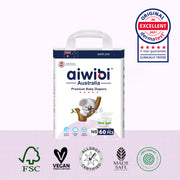 Premium Natural Newborn Diapers 60Pcs