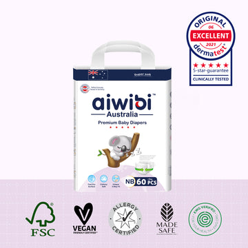 Premium Natural Newborn Diapers 60Pcs